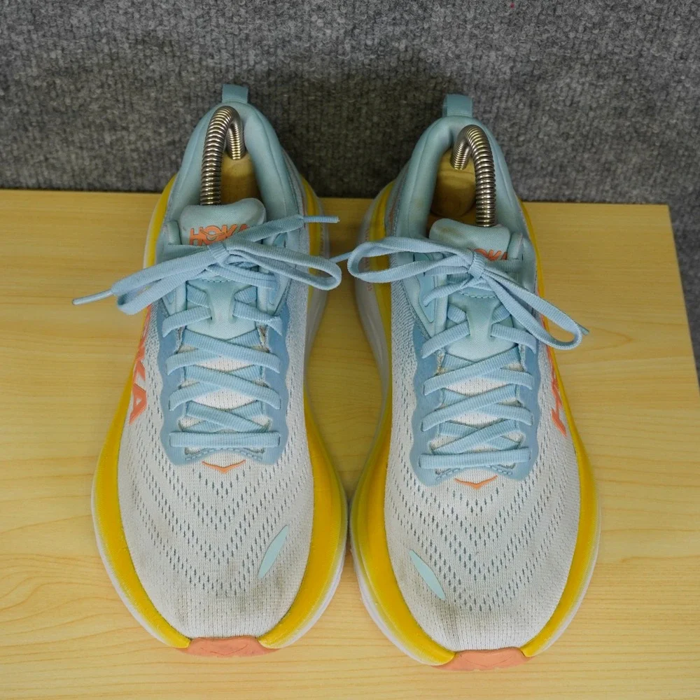 Hoka One One Bondi 8 Shoes Womens Size 7.5 Blue Running Sneakers 1127952 SSCA